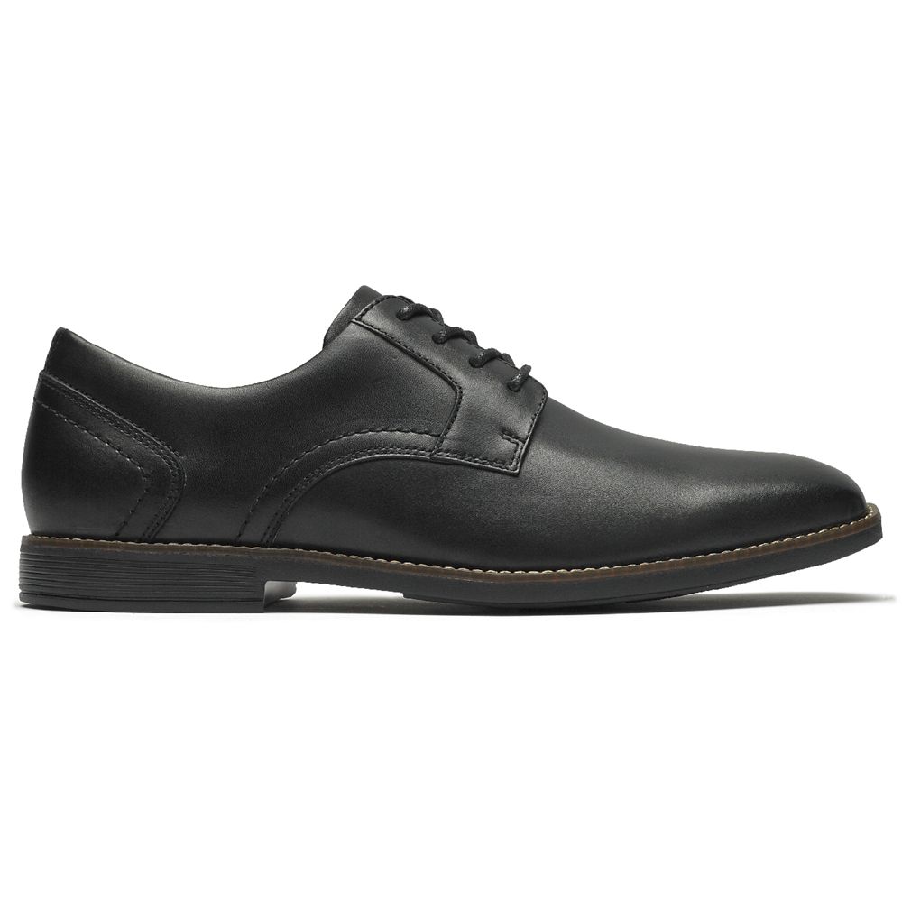 Rockport Canada Slayter Plain Toe - Mens Oxfords Black (DZM305974)